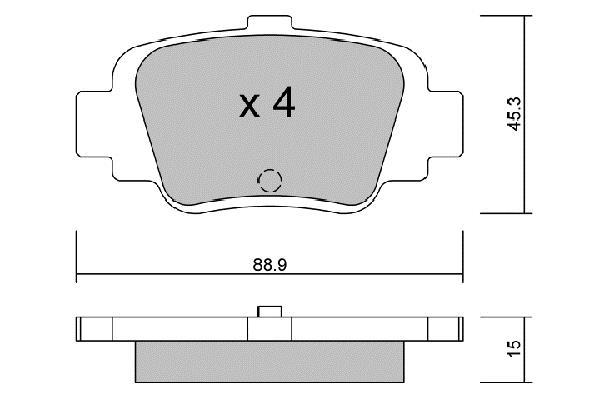 Jeu de 4 plaquettes de frein AISIN ref. BPNI-2903